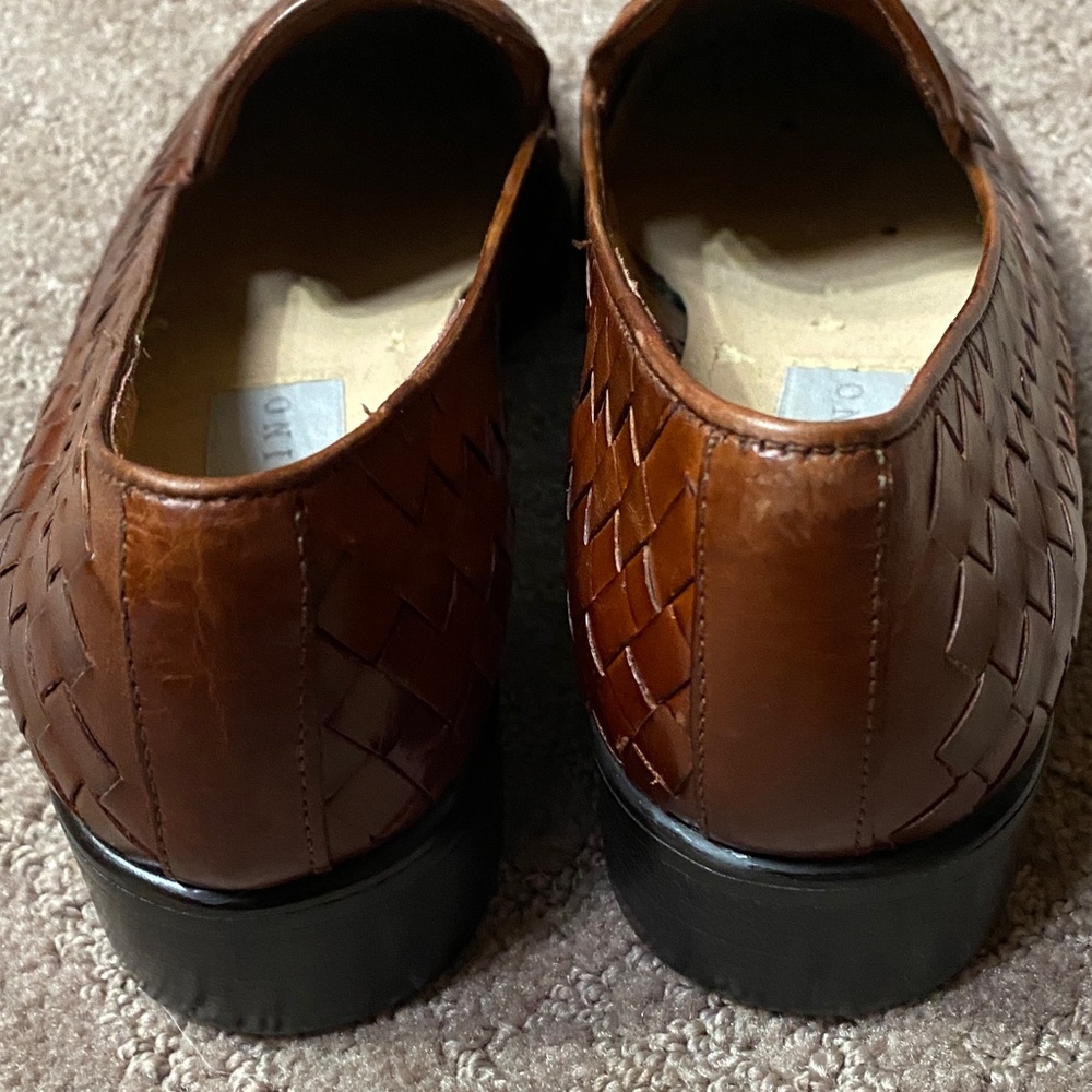 Bandolino Women’s Woven Leather Loafers in Rich Brown Luxury 7.5-8 - Picture 8 of 13
